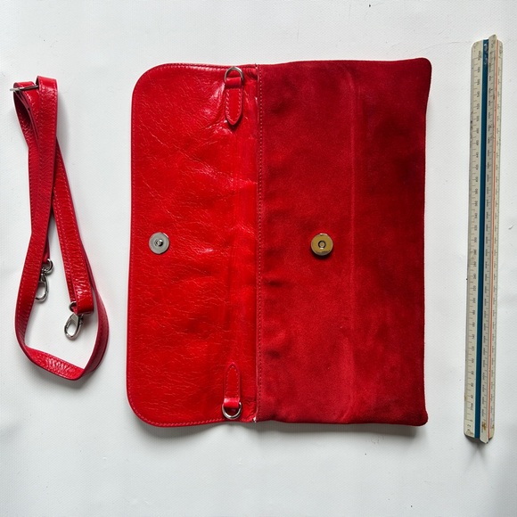 Leather and suede Caroll purse, strap included - Picture 2 of 3